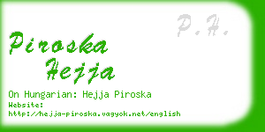 piroska hejja business card